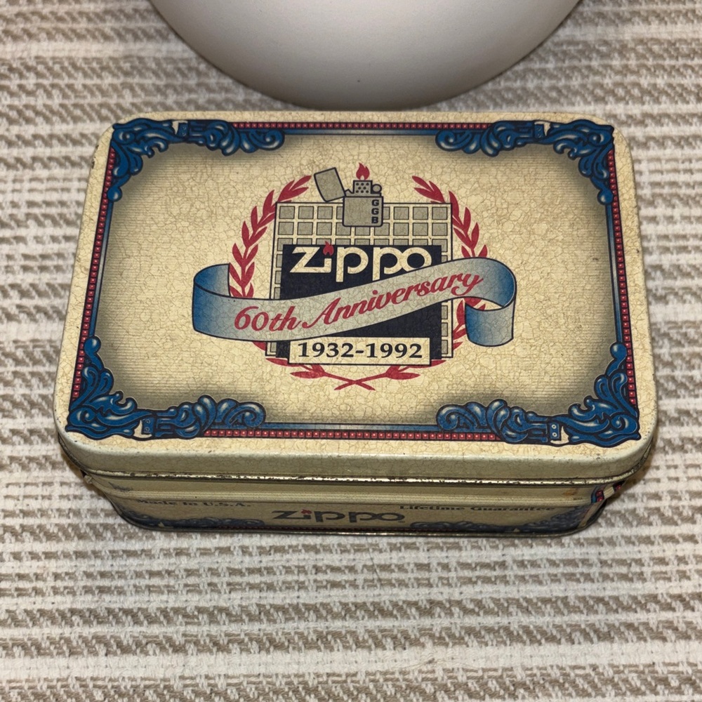 Vintage Zippo 60th Anniversary Lighter with Tin